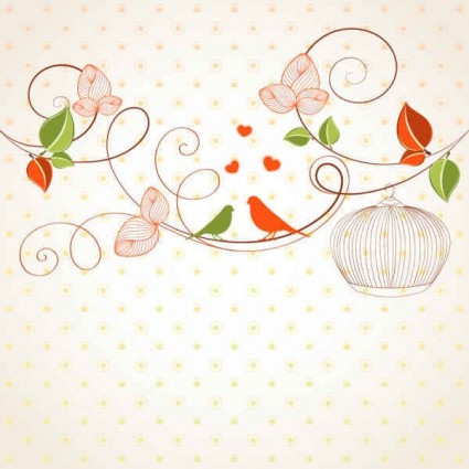 Cute floral art background vector material 03