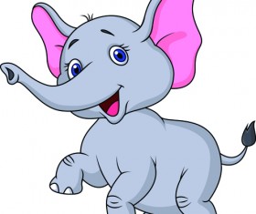 lovely cartoon elephant vector material 03 free download