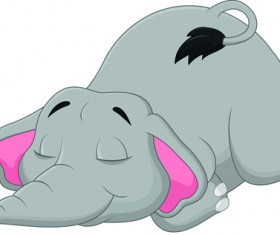 lovely cartoon elephant vector material 02