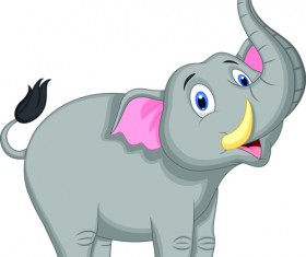 lovely cartoon elephant vector material 05