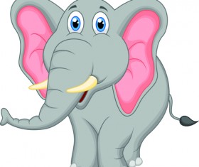 lovely cartoon elephant vector material 06