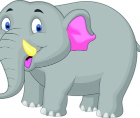 lovely cartoon elephant vector material 08