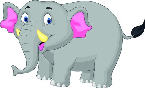 lovely cartoon elephant vector material 08 free download