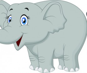 lovely cartoon elephant vector material 09