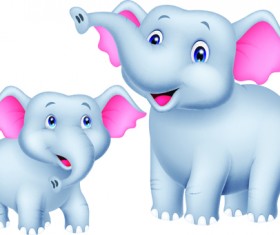 lovely cartoon elephant vector material 10