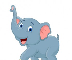 lovely cartoon elephant vector material 11