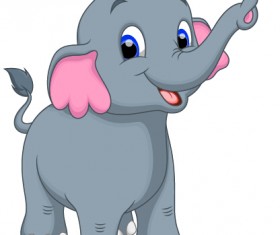 lovely cartoon elephant vector material 12