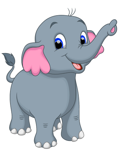 lovely cartoon elephant vector material 12 free download