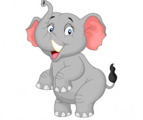 lovely cartoon elephant vector material 13
