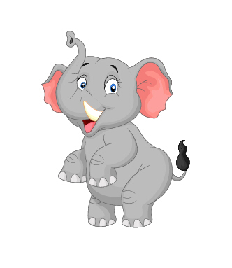 lovely cartoon elephant vector material 13