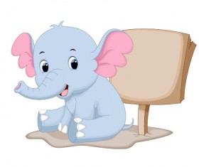 lovely cartoon elephant vector material 14