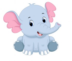 Lovely Cartoon Elephant Vector Material 03 Free Download