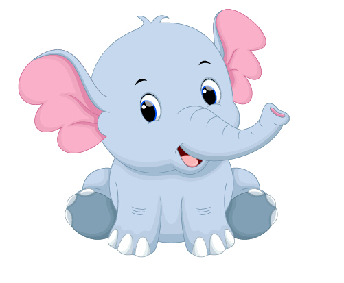 lovely cartoon elephant vector material 15 free download