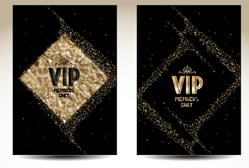 luxurious VIP gold card vectors 04