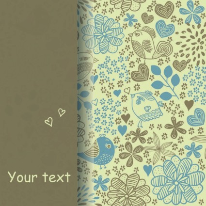 Hand drawn floral pattern background vector