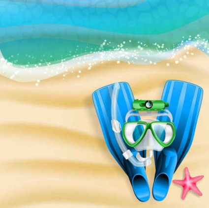 Holiday summer beach background vectors