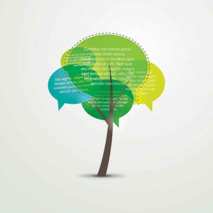 Speech Bubbles with tree background vector