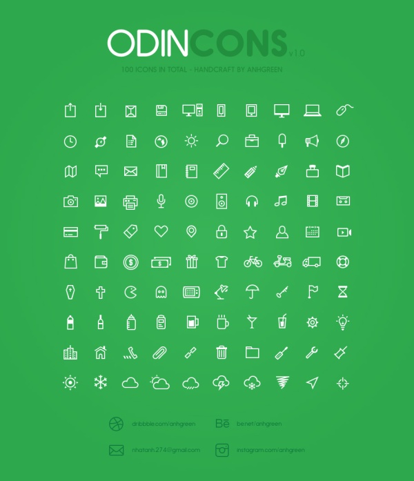 100 Kind icons set