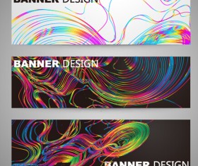 Abstract colored lines banner vector 02
