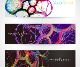 Abstract colored lines banner vector 03