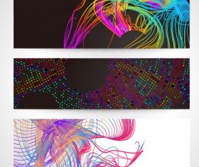 Abstract colored lines banner vector 04