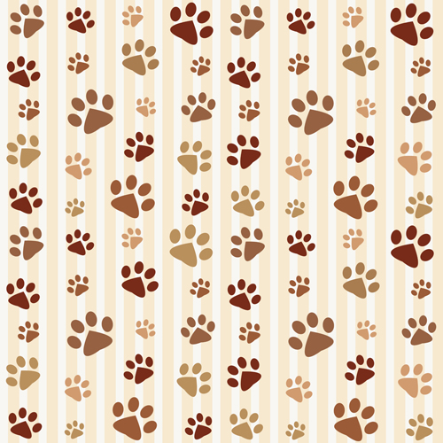 Animal footprints cute pattern vector