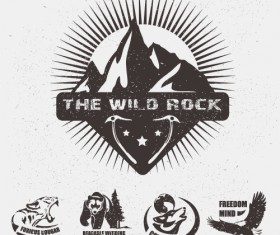 Animal logo illustration vintage vector material 05