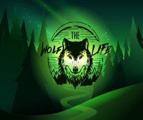 Animal logo illustration vintage vector material 07