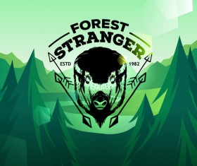 Animal logo illustration vintage vector material 08