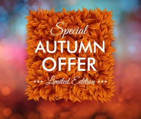 Autumn promotions poster vector material