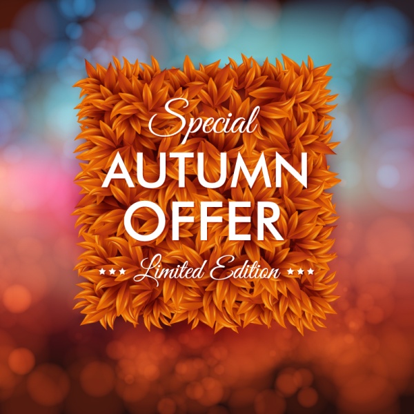 Autumn promotions poster vector material