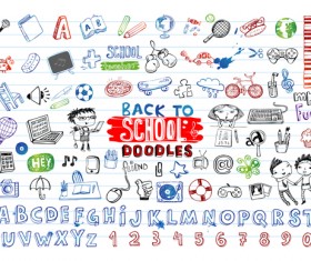 Back to school doodles vector illustration