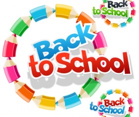 Back to school fashion vector material 02