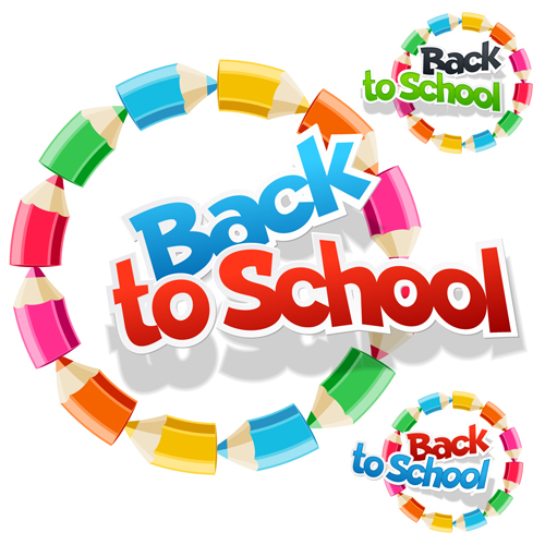 Back to school fashion vector material 02