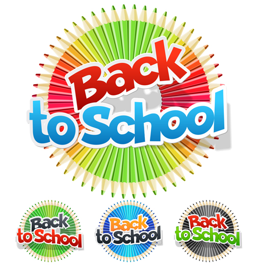 Back to school fashion vector material 04