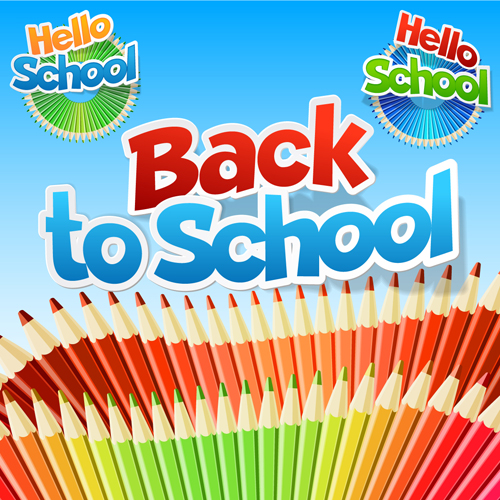 Back to school fashion vector material 05