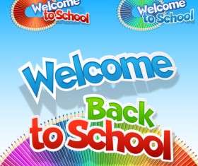 Back to school fashion vector material 06