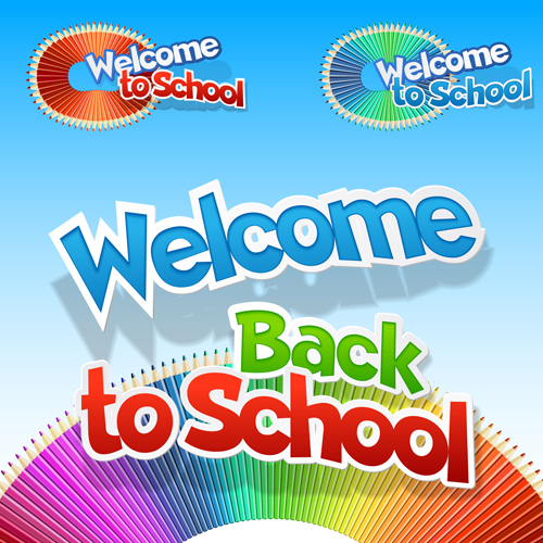 Back to school fashion vector material 06