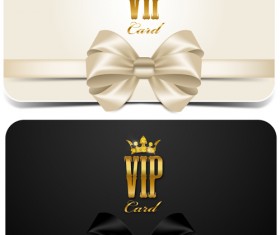 Beautiful bow with VIP invitation card vector 01