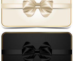 Beautiful bow with VIP invitation card vector 02