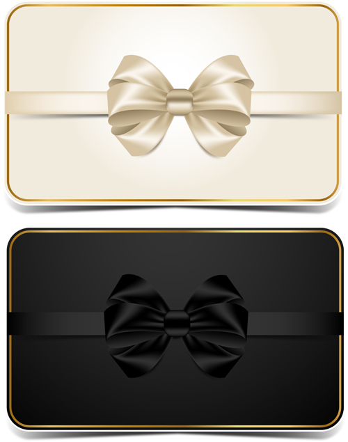 Beautiful bow with VIP invitation card vector 02