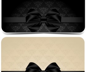 Beautiful bow with VIP invitation card vector 05