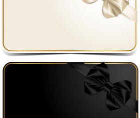 Beautiful bow with VIP invitation card vector 06