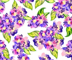 Beautiful watercolor flower pattern seamless vector 02