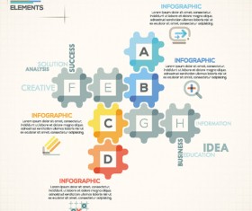 Beige infographics elements business template vector 03
