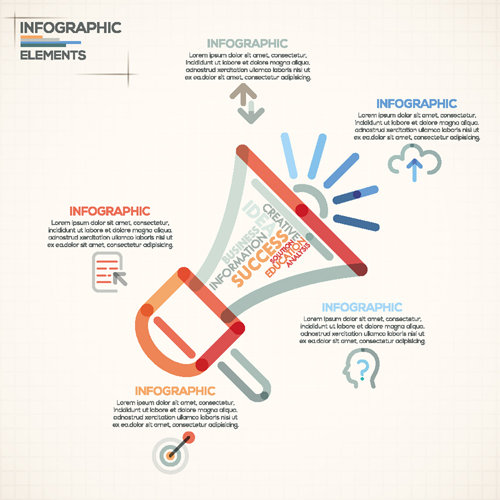 Beige infographics elements business template vector 05