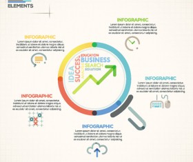 Beige infographics elements business template vector 07