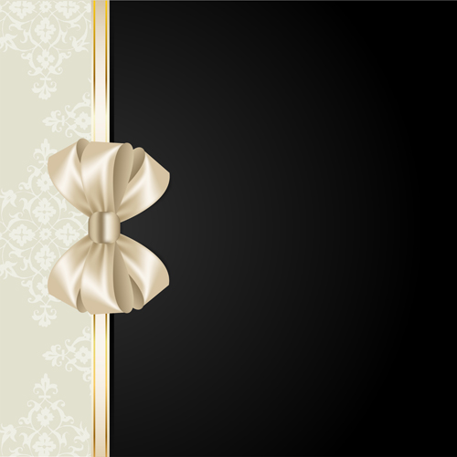 Beige with black background and bow vector