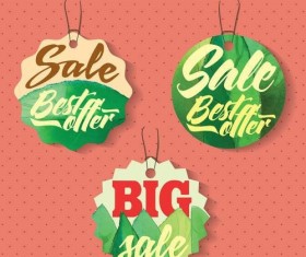Big sale round tags vector material