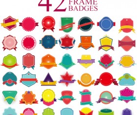 Blank colored badges design vector 01